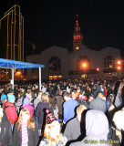 Crowd assembles at the Embarcadero as New Years draws near
