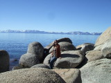 South Lake Tahoe-southeast side- Cindy enjoying the view