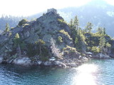 South Lake Tahoe-on the Tahoe Queen-see the tea house on top? Its a burned out rock gazebo
