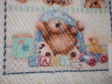 After being quilted, this fabric was cut to make a chenille surface