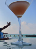 Cocktail hour at Vilu bar. Every day a different drink in a martini glass
