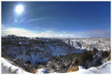 Badlands in snow