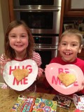 i got up early to make their favorite on valentines day- chocolate chip pancakes!