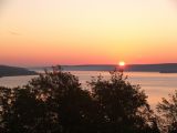 Dawn over Munising Bay (view from our room at the Holiday Inn Express Lakeview)