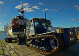 Lifeboat tractor at Exmouth