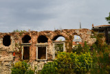 Relic of windows of the Boucoleon Palace built on Marmara Sea walls Istanbul Turkey