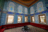 Twin Kiosk Apartments of the Crown Prince with sofa and Iznik tiles in the Topkapi Palace Harem Istanbul
