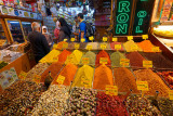 Local Turkish family shopping at a store in the Egyptian Spice Bazaar Istanbul