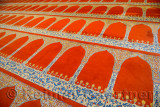 Red wool Persian prayer carpet in the Suleymaniye Mosque Istanbul 