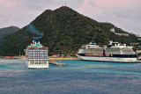 Cruise ships leaving the dock