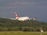 Swiss A340-300 on short final
