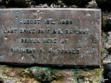 This Cairn marks the Last(Gold) Spike of the E&N Railway.