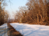 Covered by ice and a layer of snow