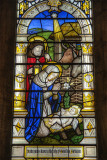 Window nativity scene