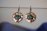 Copper Button Earrings