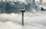 Seattle Space Needle and Clouds