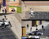 Aurora Theater Shooting Mask and Blood Trail