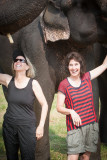 Susan and Kathy with the elephants