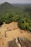 Sigiriya, view from the steps to the fourth terrace