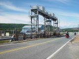 THESE ARE THE GATES THAT TRAP THE WATER AT THE TIDAL GENERATING PLANT
