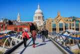 Millenium Bridge and St Pauls Cathedral behind, London