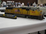 John Welther's G-scale SD-70 alongside his HO-scale CSX engines.