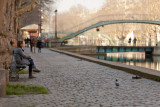 Waiting along the canal Saint-Martin