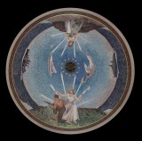 the ceiling mosaic depicts America sending a soldier ready to fight...