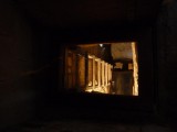 Looking down at a Priest Hole in the kitchen