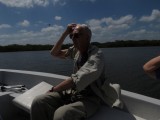 Don on boat at Lamanai
