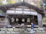 Inspecting a traditional storehouse, Hida-no-Sato
