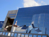 Kyoto Station, reflections from across the road in late afternoon