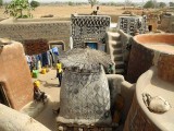 In the royal compound of the Kassena (Gurunsi) village of Tiébélé, Burkina Faso