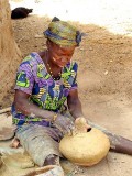 Pots are made by hand without the use of a wheel. Pottery village Sitiana, Burkina Faso