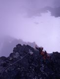 Mountain climbing in bad weather