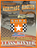 SHRA 2013 Event Winner Plaque