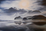 oil painting: Bethells beach