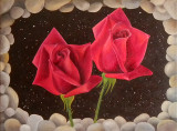 oil painting: The Red Couple - Roses