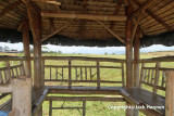 Inside the thatched hut terminal