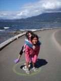 Shoshi & Sara on the Sea Wall in Stanley Park
