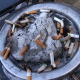 Cigarette Butts on ice.