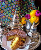 And for dessert the flowers chose a chocolate and pear cake....
