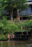 Local children cooling off