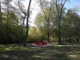 Red chairs creekside, Truett Hurst Winery, Dry Creek, Healdsburg, CA - 78