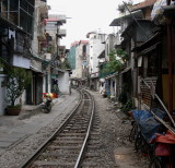 Railway line through Hanoi