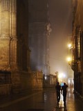 Misty evening outside the Cathedral