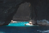 Kayaker in the sea cave
