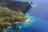 Blue water and cliffs of Lelapa Island, Vanuatu