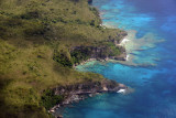 Blue water and cliffs of Lelapa Island, Vanuatu