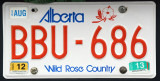 Alberta License Plate